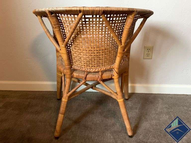 Mid Century Vintage Rattan Cane Bucket Seat Round Chair Estate Details