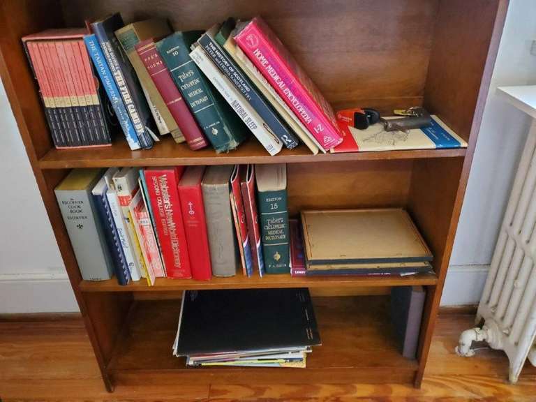 Contents of 3Shelf Wooden Bookcase Estate Sales RVA