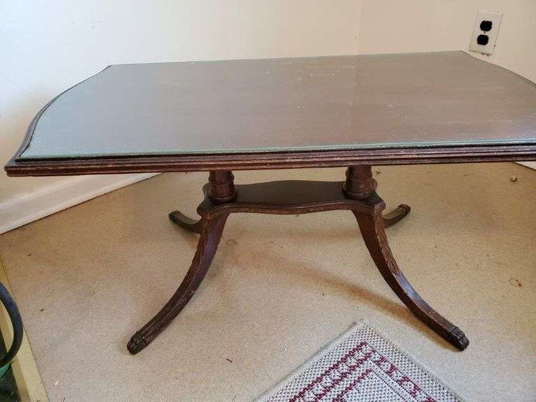 Duncan Phyfe Coffee Table with Glass Top Estate Sales RVA