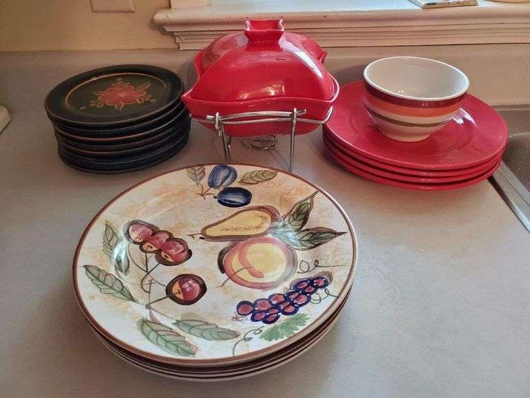 Set of Fruit Themed Dinner Plates Lunch Plates, Chafing Dish, etc