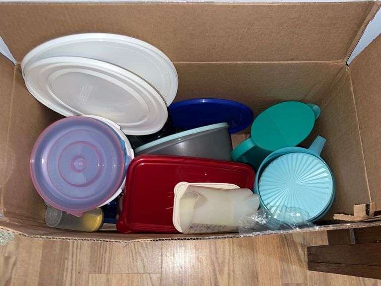 Box of Plastic ware Auction Services LTD