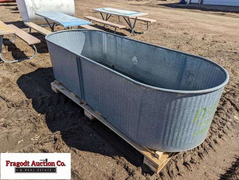 8’ Galvanized Stock Tank 3’ wide x 2’ Deep Fragodt Auction and Real