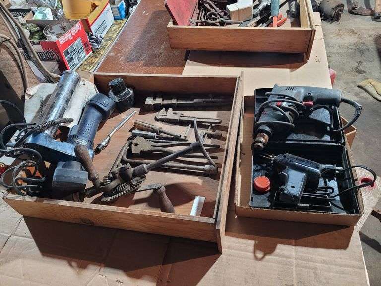 Drill, Grease Gun and Soldering Iron Fragodt Auction and Real Estate LLC