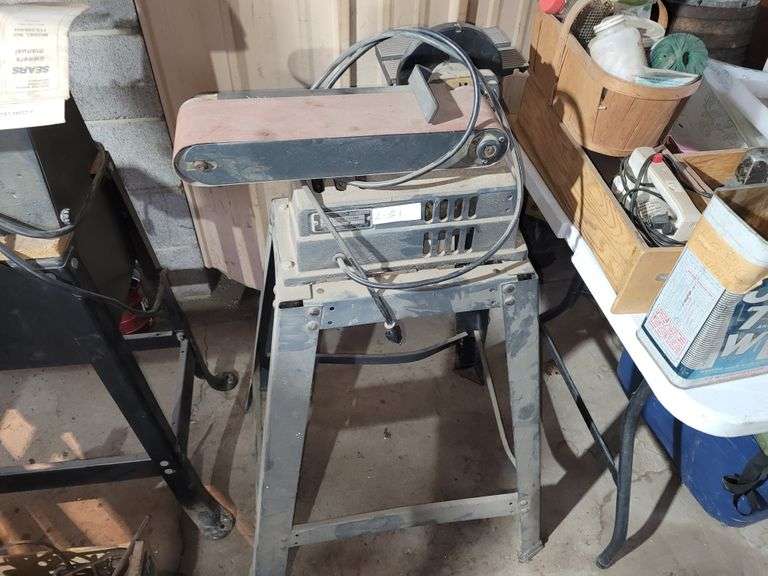 Sears Belt Sander on Stand, Disc Sander Fragodt Auction and Real Estate LLC