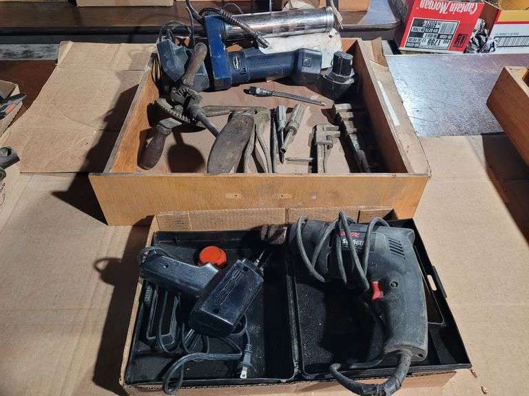 Drill, Grease Gun and Soldering Iron Fragodt Auction and Real Estate LLC