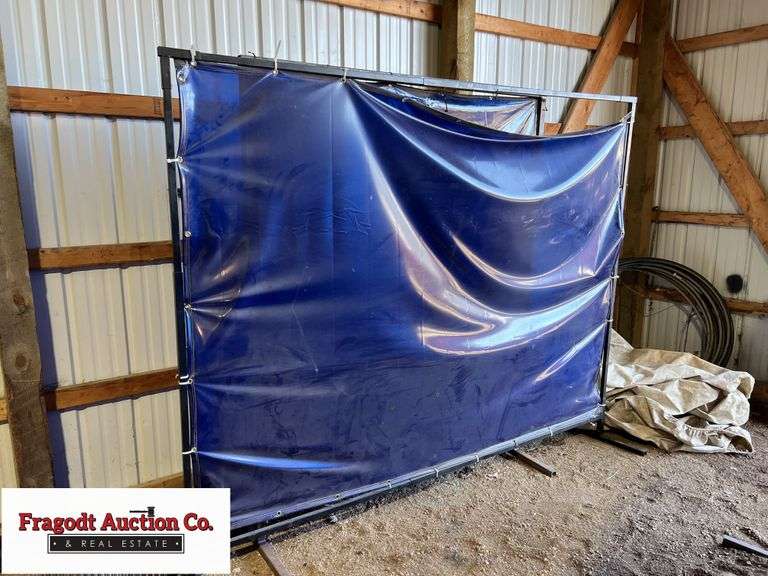 6' x 8' Welding Curtain with Steel Frame and Stand Fragodt Auction and Real Estate LLC