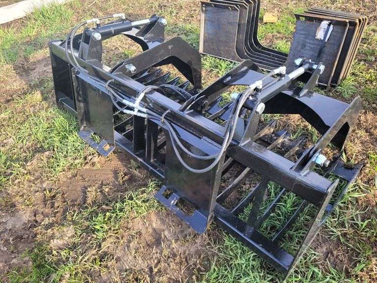 75” Rock and Grapple Bucket, Hoses (No Ends) Fragodt Auction and Real