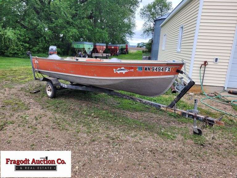 1981 Lund 16’ Fishing Boat with High Transom and Trailer with 1998
