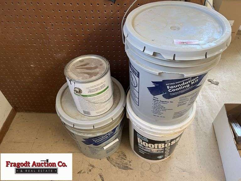 (2) 5 Gallon Buckets of Foundation Coating Kit, (1) 5 Gallon Bucket of