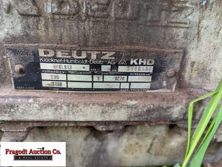 Duetz Diesel Motor, Was Used as Irrigation Pump, Has Not Been Ran in Approx  10 Years, Always Stored Inside Until Storm, Unknown Working Condition -  Fragodt Auction and Real Estate LLC