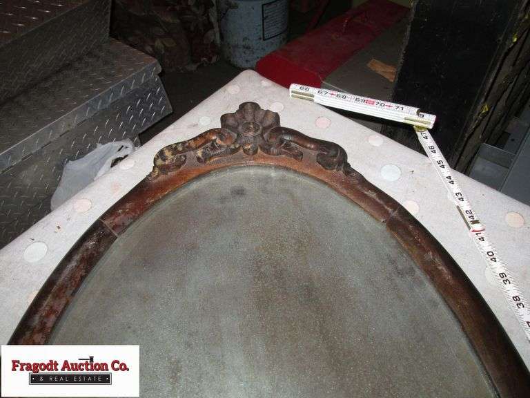 Antique Lead Glass Mirror Fragodt Auction and Real Estate LLC