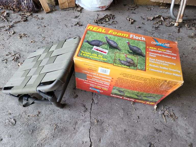 Hunting Seat, Foam Turkey Decoys Fragodt Auction and Real Estate LLC