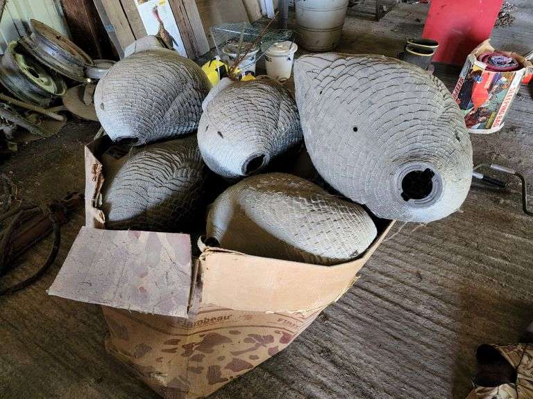 Box of Goose Decoys Fragodt Auction and Real Estate LLC