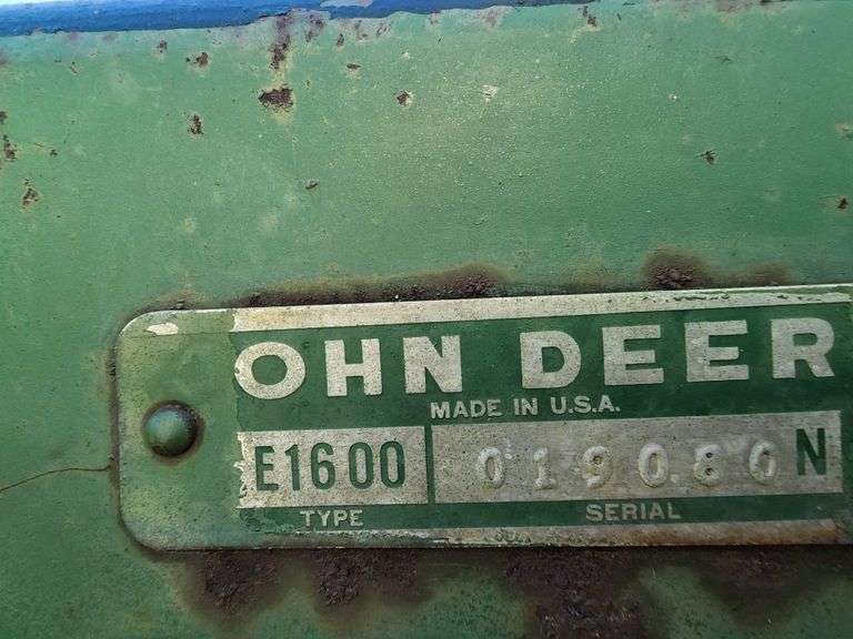 John Deere Model 1600 Chisel Plow, 16', New Tires, No Welds, Walking