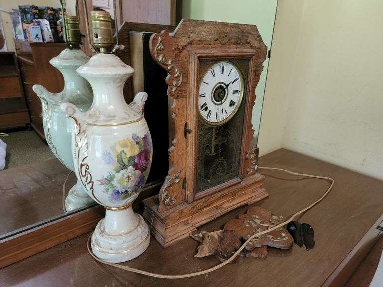 Antique Clock and Lamp Fragodt Auction and Real Estate LLC
