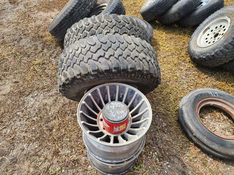 Set of 4 Rims, 2 33 x 12.5 x 16.5 Tires, 8 Bolt Ford Rims. Buying All