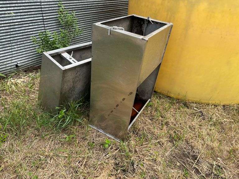 2 Stainless Hog Feeders Fragodt Auction and Real Estate LLC