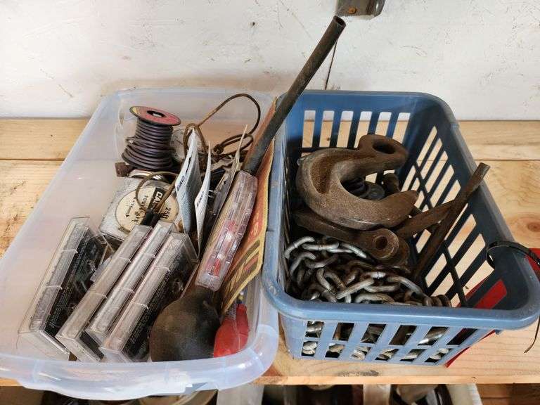 Log Chain Hooks and Grab Bag Box of Misc. Items Fragodt Auction and