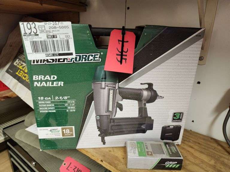 18 Guage Brad Nailer MasterForce Fragodt Auction and Real Estate LLC