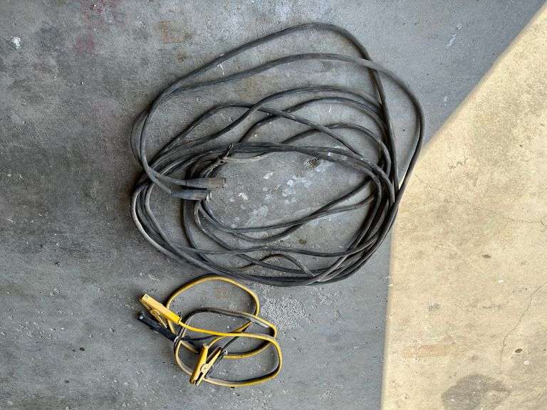 Welder cable leads. 28 feet long for arc welder and a pair of jumper