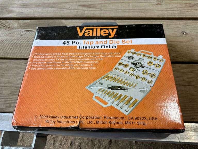 Valley 45 Piece Tap and Die Set, Tungsten Steel Taps and Dies Fragodt
