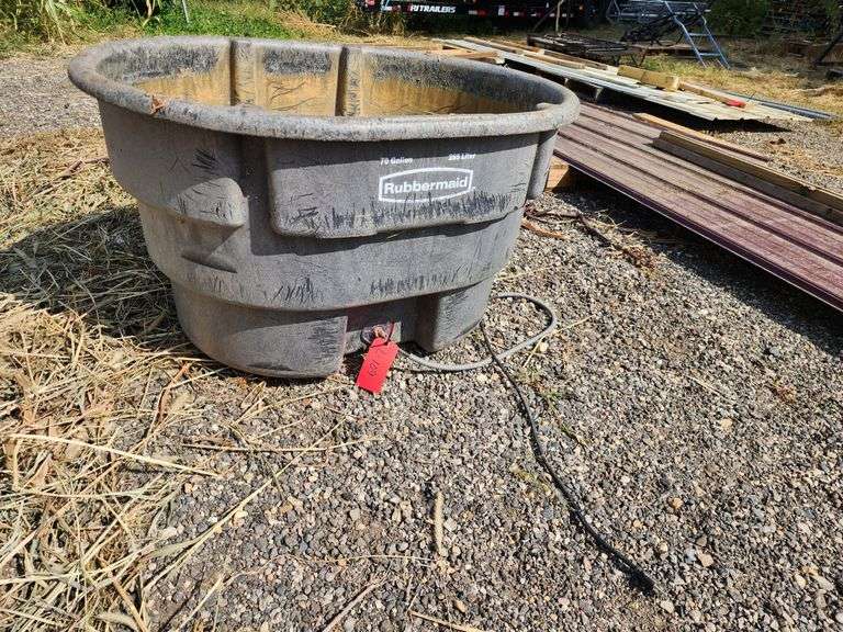 70 Gallon Rubbermaid Tank with Electric Heater Fragodt Auction and