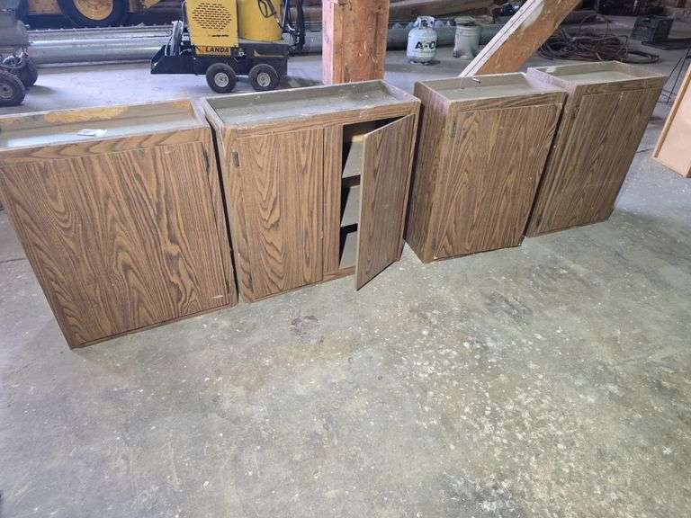 4- CABINETS. 2- 21" W X 12 1/4" D X30" T. 1- 24" W. 1- 30" W.