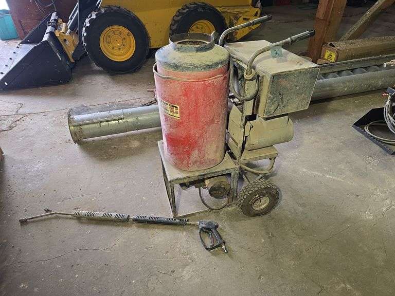 ALLIED ELECTRIC PRESSURE WASHER WITH DIESEL BURNER. BELIEVED TO WORK, BUT BURNER DOES NOT WORK.