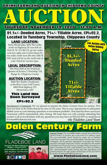 Chippewa County Farmland Auction