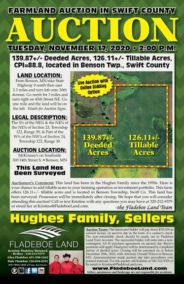 Swift County Farmland Auction