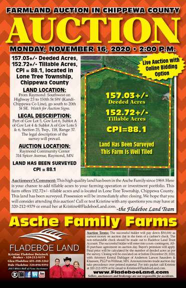 Prime Chippewa County Farmland Auction