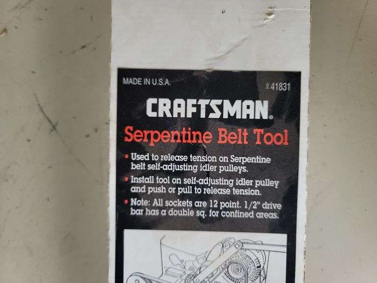 Craftsman Serpentine Belt Tool & Fender Pad Spankys Freedom Car Auctions