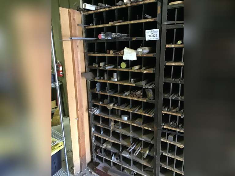 Metal Divided Material Storage Rack and Contents - Gavel Roads Online ...