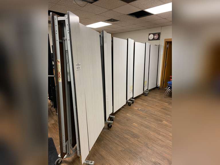 (4) 12" Folding Lunchroom Tables on Wheels Gavel Roads Online Auctions