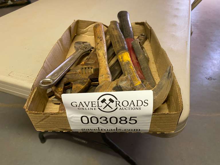 Box of Hammers & Crescent Wrenches Gavel Roads Online Auctions