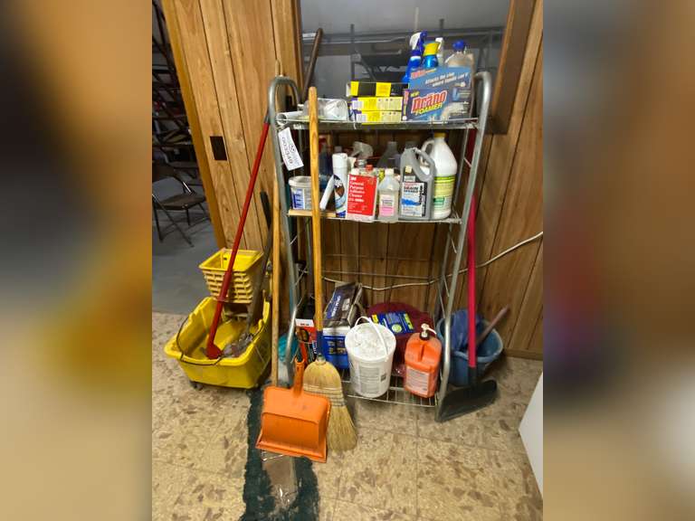 Cleaning Supplies & Storage Rack Gavel Roads Online Auctions