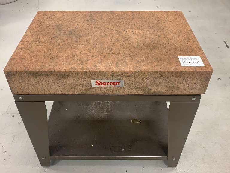 24" x 36" x 6 1/2" Starrett Granite Surface Plate & Stand Gavel Roads