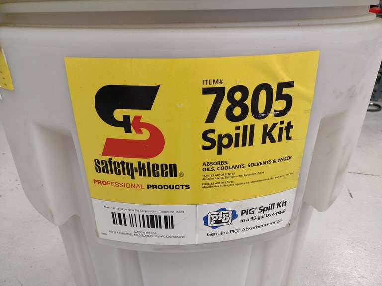 (1)Pig Spill Kit (1) Safety Kleen Spill Kit (1) Oily Waste Container