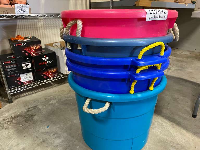 (5) Round Plastic Tubs w/ Rope Handles Gavel Roads Online Auctions