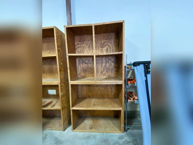 (2) Wooden Shelving Units Gavel Roads Online Auctions