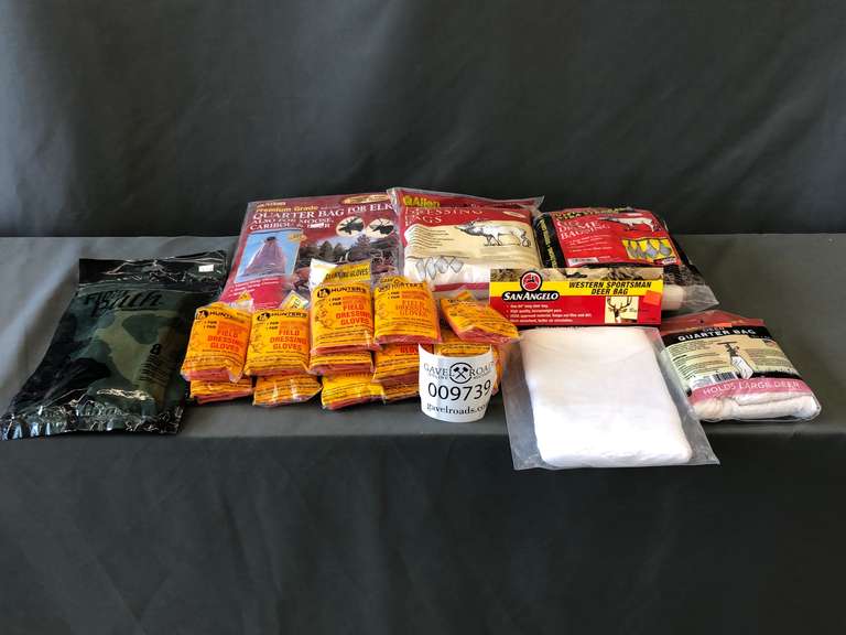 Misc. Lot of Field Dressing Bags & Gloves Gavel Roads Online Auctions