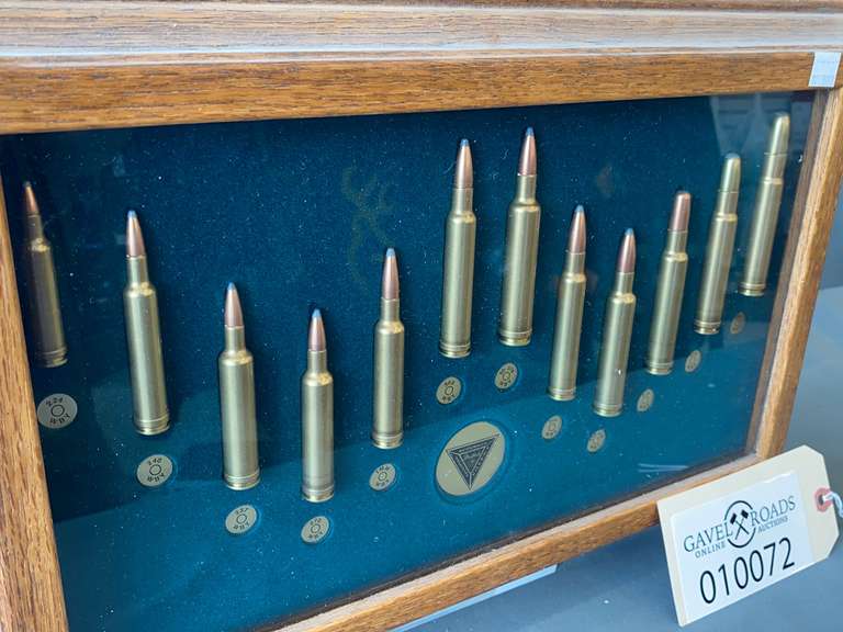 Tatonka Cartridge Co. Framed Weatherby Ammunition Display Case Gavel