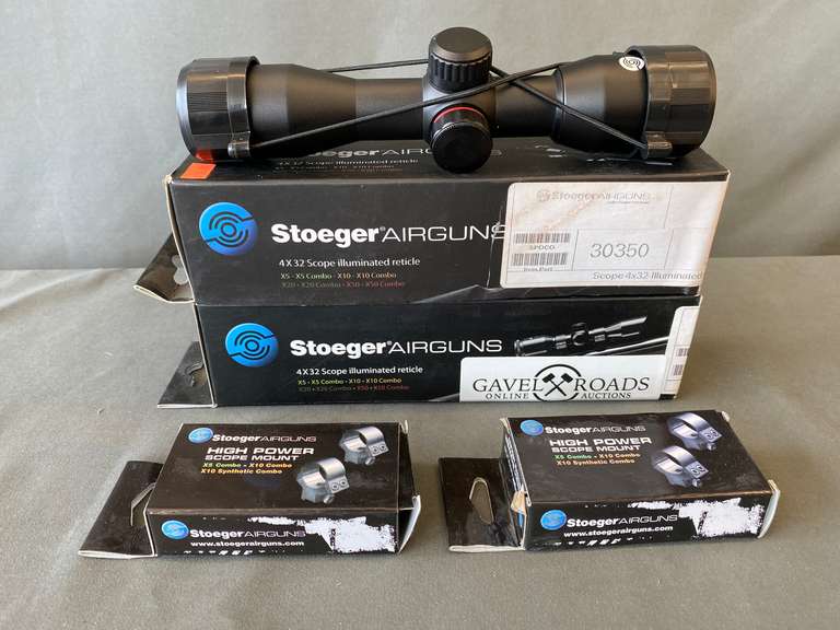 (2) Stoeger AirGuns Scope 4x32 Illuminated Recticle & (2) Stoeger High