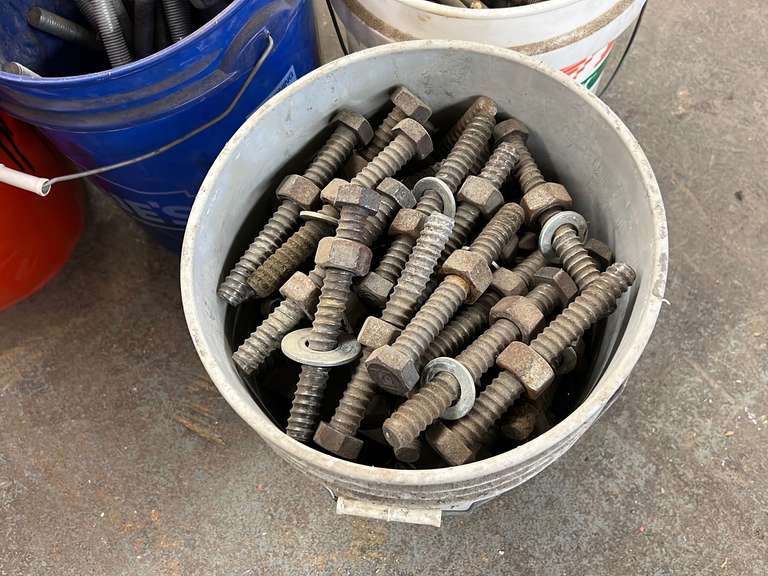 (9) Buckets of Assorted Large Bolts & Nuts Gavel Roads Online Auctions
