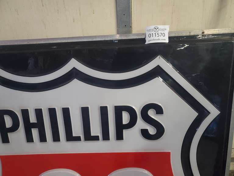 Lighted Phillips 66 Plastic Sign 60" x 60" x 5" Gavel Roads Online