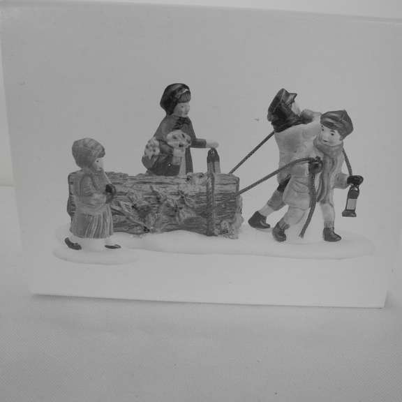 Dept 56 Heritage Village Collection "Bringing Home the Yule Log