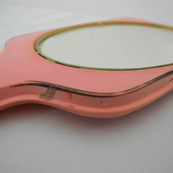 Vintage Pink Plastic Vanity Mirror GC5 Auctions