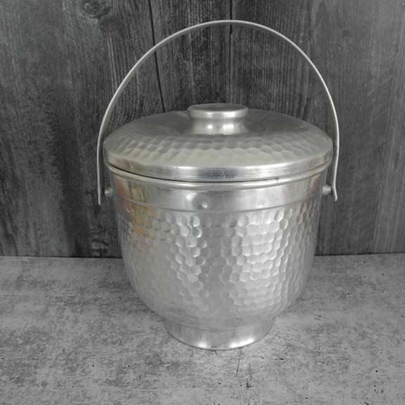 Hammered Aluminum Vintage Ice Bucket Made in Italy GC5 Auctions