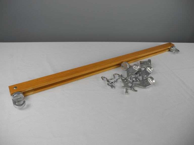 Taylor & Ng Ceiling Mounted Wood Hanging 36" Pot Rack GC5 Auctions