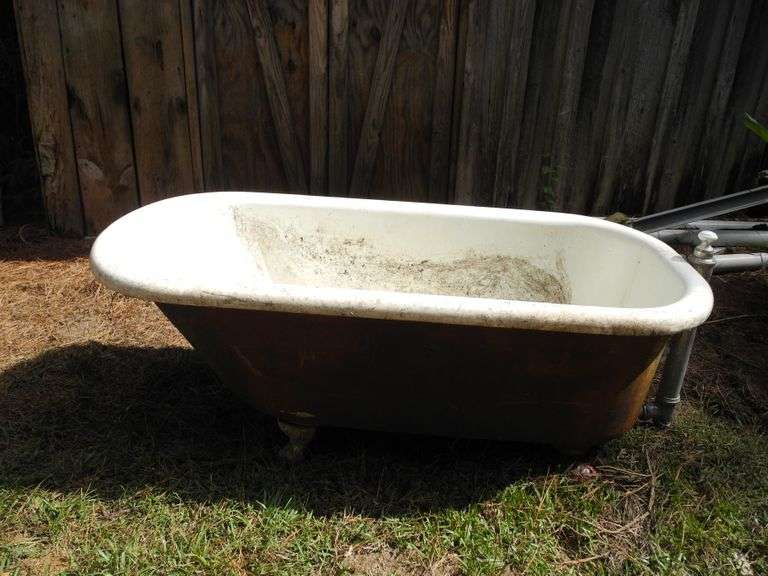 Antique Cast Iron Tub see Description GC5 Auctions